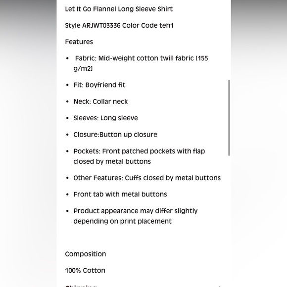 roxy let it go flannel - Picture 3 of 10